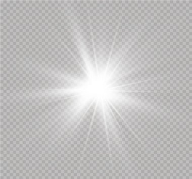 Parlayan güneş, parlayan yıldız, beyaz ışık.