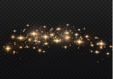 Sarı kıvılcımlar, altın tozu özel bir ışık.