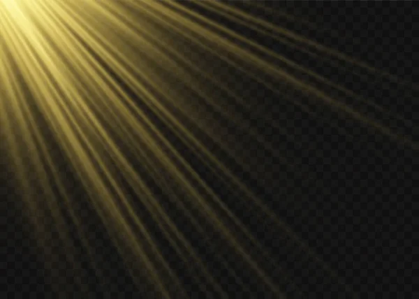 แสงแดดเลนส์แฟลชเอฟเฟกต์แสงรังสีดวงอาทิตย์ . — ภาพเวกเตอร์สต็อก