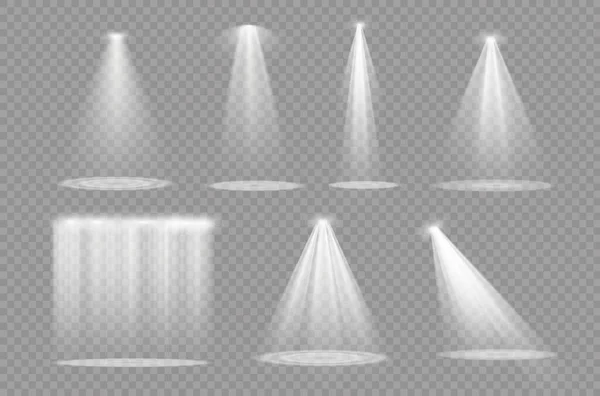 Faretto bianco bagliore effetto luce speciale astratto — Vettoriale Stock