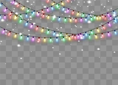 Noel ışıkları, parıldayan çelenkler..