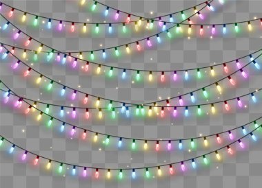 Noel ışıkları, parıldayan çelenkler..