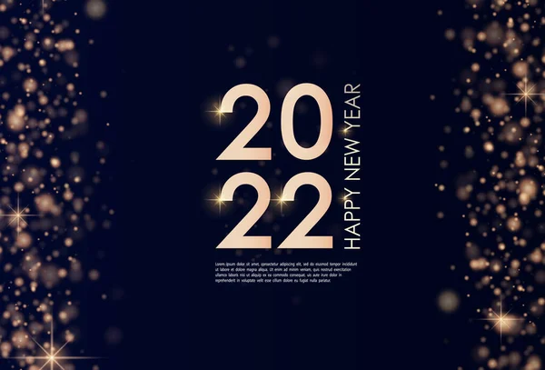 Banner šťastný nový rok 2022 se zlatým prachem. — Stockový vektor