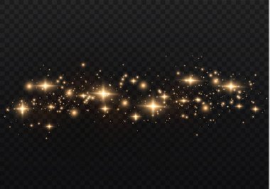 Sarı kıvılcımlar, altın tozu özel bir ışık.