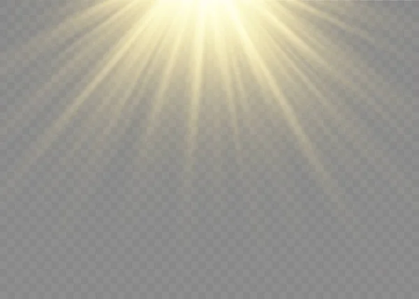 Efekt świetlny soczewki słonecznej, promień słońca. — Wektor stockowy