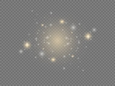 Toz kıvılcımları, altın yıldızlar özel bir ışık.