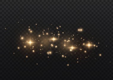 Sarı kıvılcımlar, altın tozu özel bir ışık.