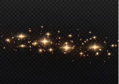 Sarı kıvılcımlar, altın tozu özel bir ışık.