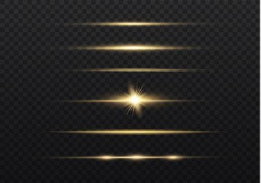 Lazer ışınları, yatay ışık ışınları, sarı çizgi. 