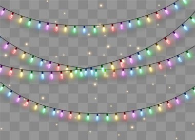 Noel ışıkları, parıldayan çelenkler..