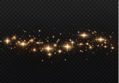 Sarı kıvılcımlar, altın tozu özel bir ışık.