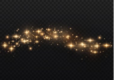Sarı kıvılcımlar, altın tozu özel bir ışık.