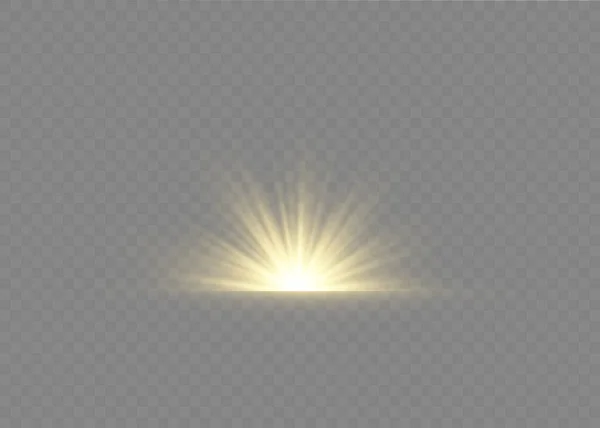 光の効果爆発太陽、キラキラ火花フラッシュ. — ストックベクタ