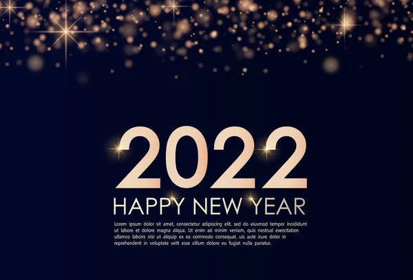 Banner šťastný nový rok 2022 se zlatým prachem. — Stockový vektor