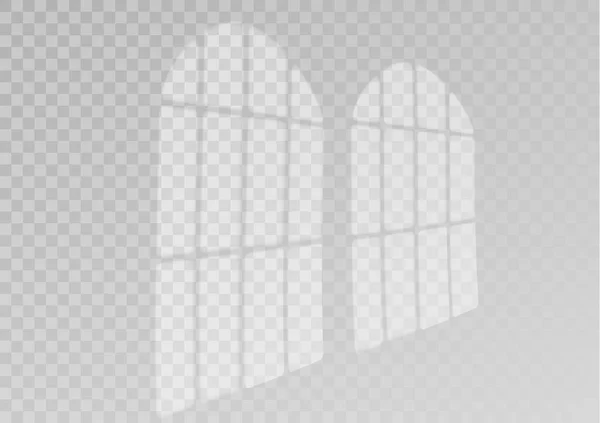 The transparent overlay window and blinds shadow. — Stock Vector