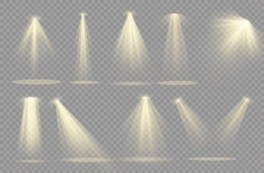 Parlak sarı spot ışığı özel ve ışık efekti.