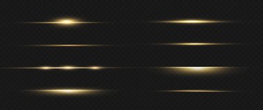 Lazer ışınları, yatay ışık ışınları, sarı çizgi. 