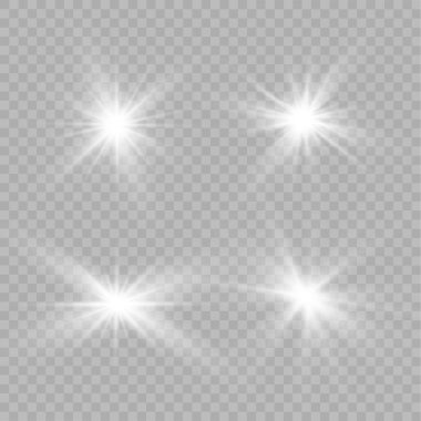Parlayan güneş, parlayan yıldız, beyaz ışık.