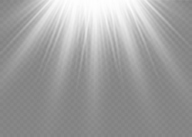 Parlak güneş ışığı, ışık efekti, beyaz güneş ışınları..