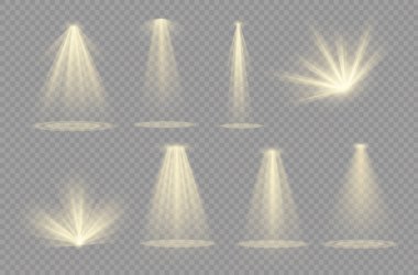 Parlak sarı spot ışığı özel ve ışık efekti.