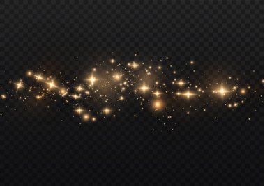 Sarı kıvılcımlar, altın tozu özel bir ışık.