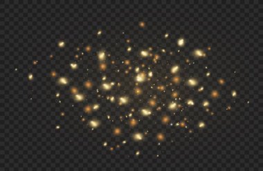 Sarı kıvılcımlar, altın tozu özel bir ışık.