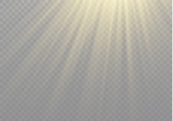 Lentille solaire effet flash, rayon de soleil. — Image vectorielle