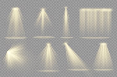 Parlak sarı spot ışığı özel ve ışık efekti.