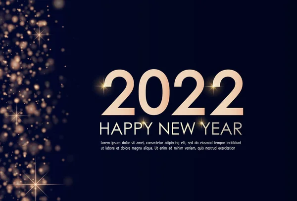 Banner happy new year 2022 with gold dust. — Stock Vector