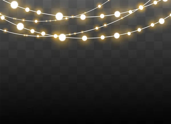 クリスマスライト、光るガーランドのセット. — ストックベクタ