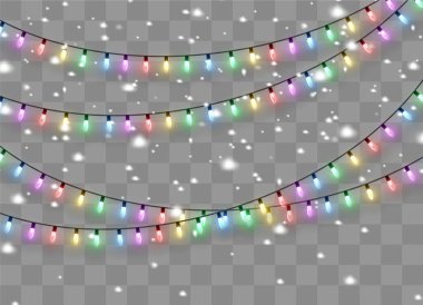 Noel ışıkları, parıldayan çelenkler..