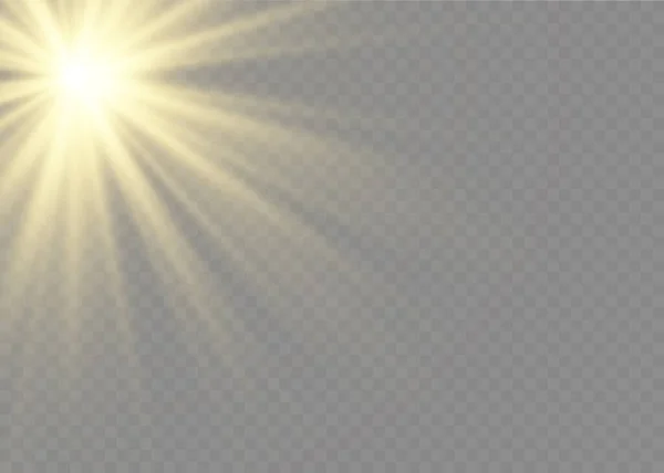 Ηλιακός φακός εφέ λάμψης, ηλιαχτίδα. — Διανυσματικό Αρχείο