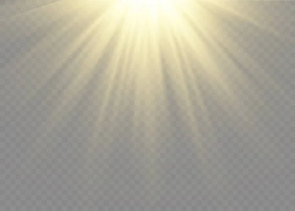 Lente de luz solar efecto de luz flash, rayo de sol. — Vector de stock