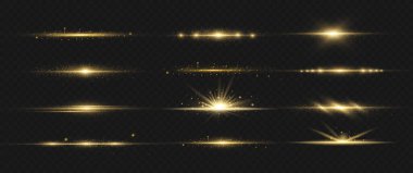 Lazer ışınları, yatay ışık ışınları, sarı çizgi. 