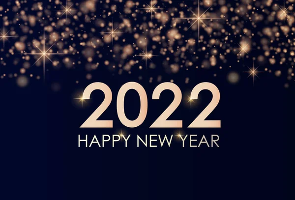 Bannière heureuse année 2022 avec poussière d'or. — Image vectorielle