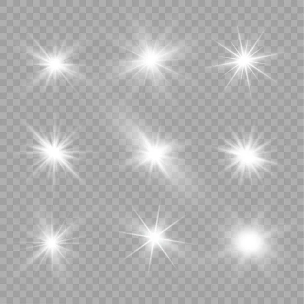 Sol brillante, estrella brillante, luz blanca. — Vector de stock