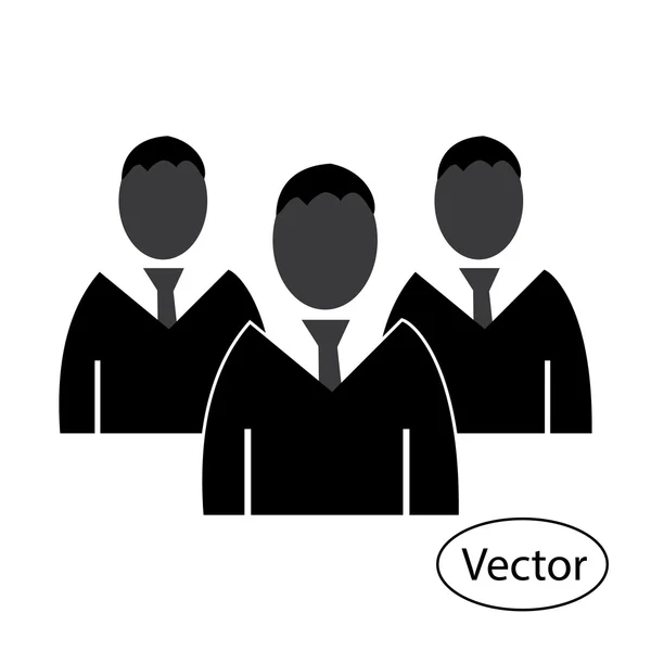 Ícone três pessoas em um fundo branco — Vetor de Stock
