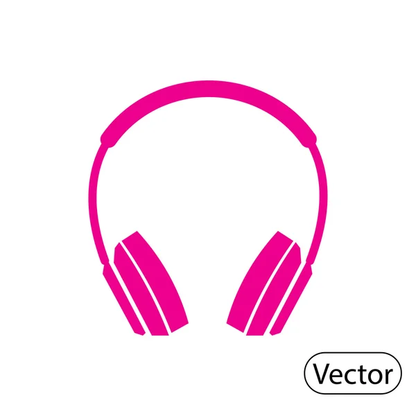 Rosa Kopfhörer-Symbol auf weißem Hintergrund — Stockvektor
