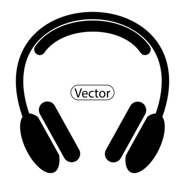 Kulaklık vektör siyah ve beyaz