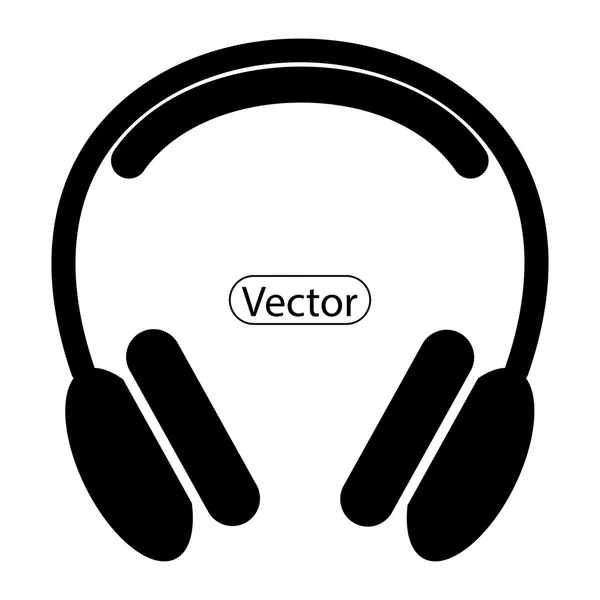 Kopfhörer-Vektor schwarz-weiß — Stockvektor