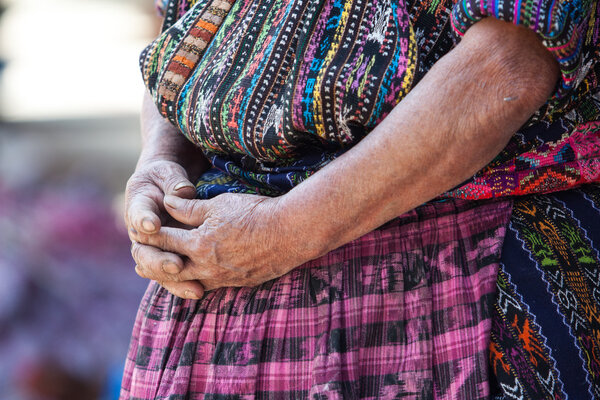 Senior woman in ethnic traditional Latin American dress