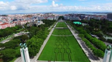 Eduardo VII Park Lizbon havadan çekim