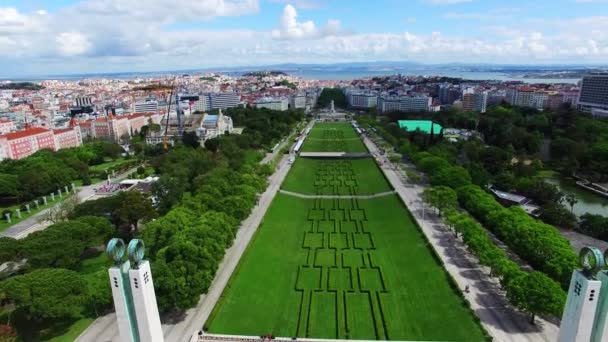 Lisboa Eduardo VII Parque de tiro aéreo — Vídeo de stock