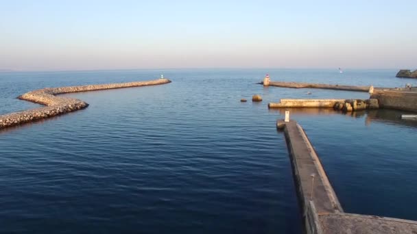 Hamnen och Fort Lagos, Algarve, Portugal Flygfoto — Stockvideo