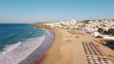Sabah, Lagos, Algarve, Portekiz Hava görünümünü, Praia da Luz Beach