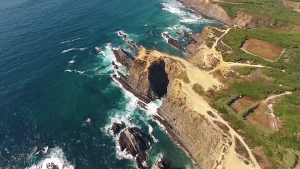 Land Ende - die Westküste Portugals aus der Luft — Stockvideo