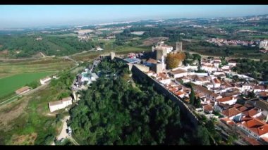 Obidos Portekiz Hava panoramik görünüm