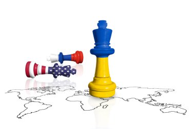 Satranç Rusya, ABD ve Ukrayna bayraklarından yapıldı