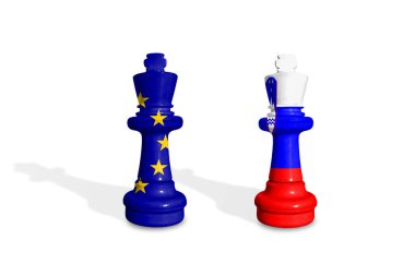 AB ve Slovenya bayraklarından yapılan satranç. Avrupa Birliği, 27 Avrupa ülkesinin siyasi ve ekonomik birliğidir.