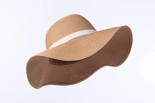 Sombrero Vintage Panamá Sombrero Paja Amarillo Verano Para Mujer Con —  Fotos de Stock